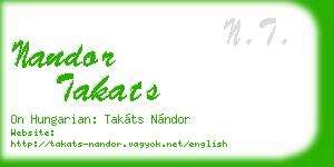 nandor takats business card